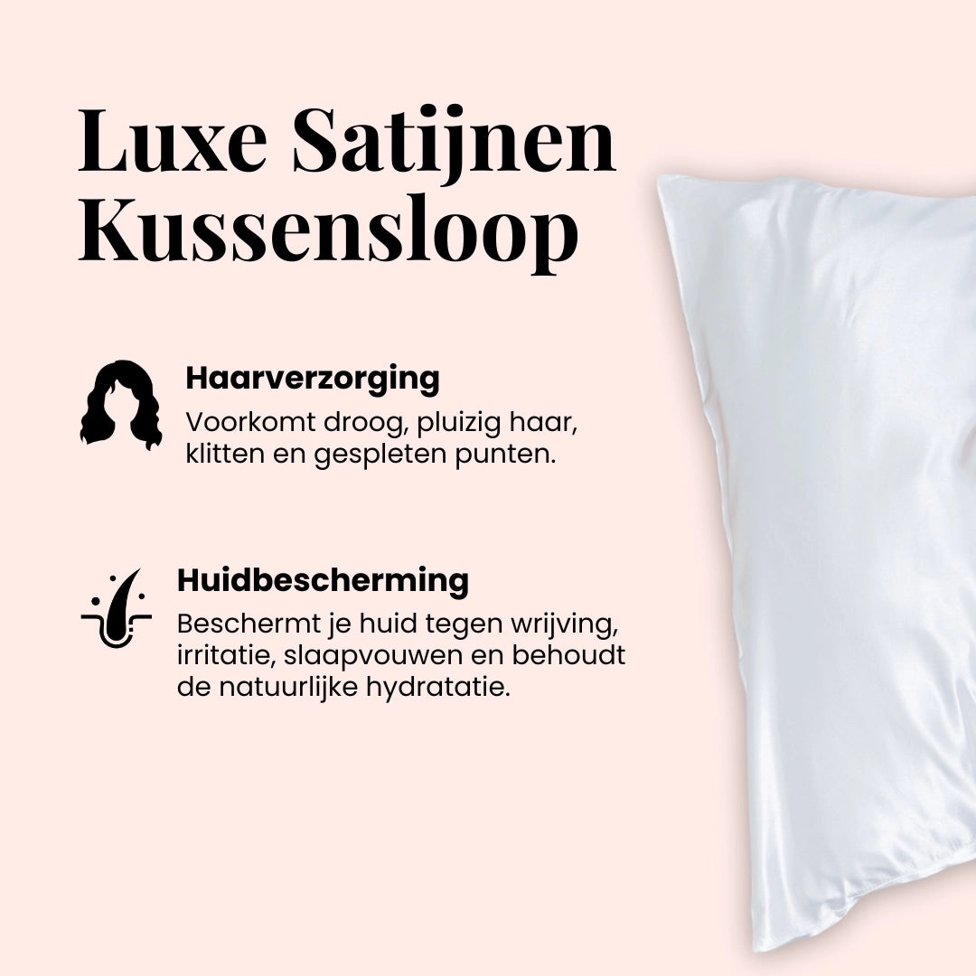Satijnen kussensloop voorkomt haarbreuk en hydrateert je haar tijdens het slapen
