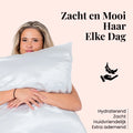 Luxe satijnen pillowcase houdt je huid glad en vrij van irritaties
