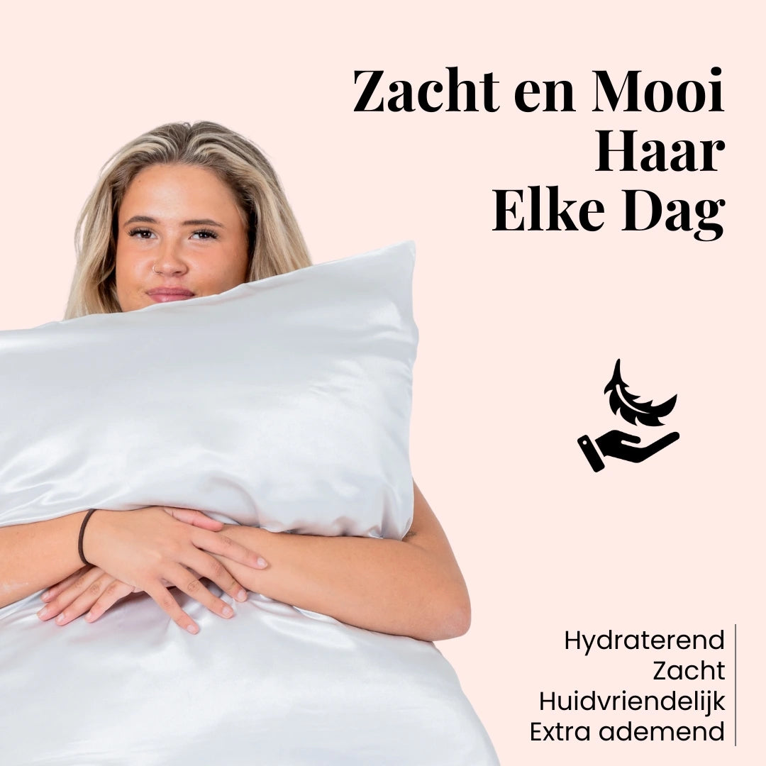 Luxe satijnen pillowcase houdt je huid glad en vrij van irritaties