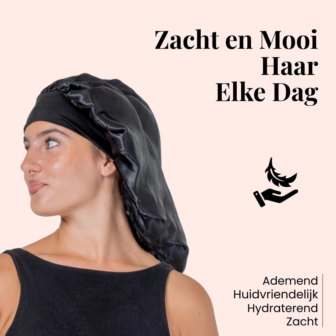 Luxe slaapmuts satijn set van twee ideaal voor dagelijks gebruik