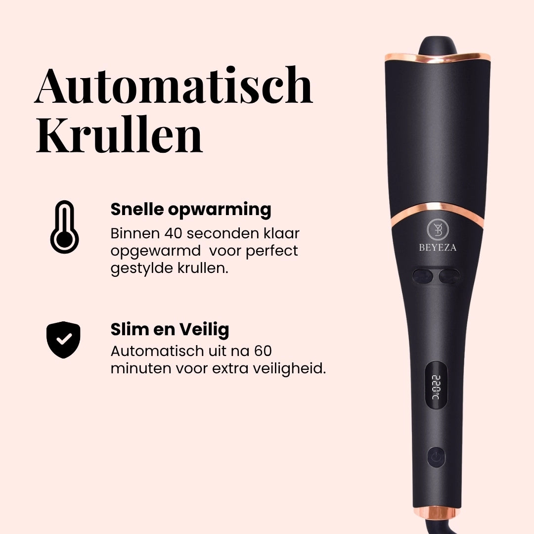 Beyeza automatische krultang voor langdurige, veerkrachtige en glanzende krullen.