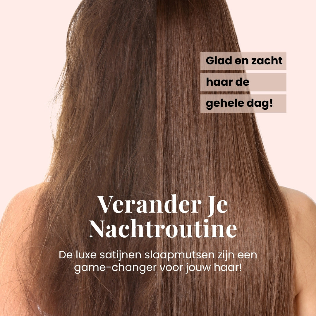 Loomify Satijnen Slaapmuts, Bonnet, Nachtmuts, Verstelbare Zijdeslaapmuts voor Dames en Meisjes Loomify Satijnen Slaapmuts, Bonnet, Nachtmuts, Verstelbare Zijdeslaapmuts voor Dames en Meisjes