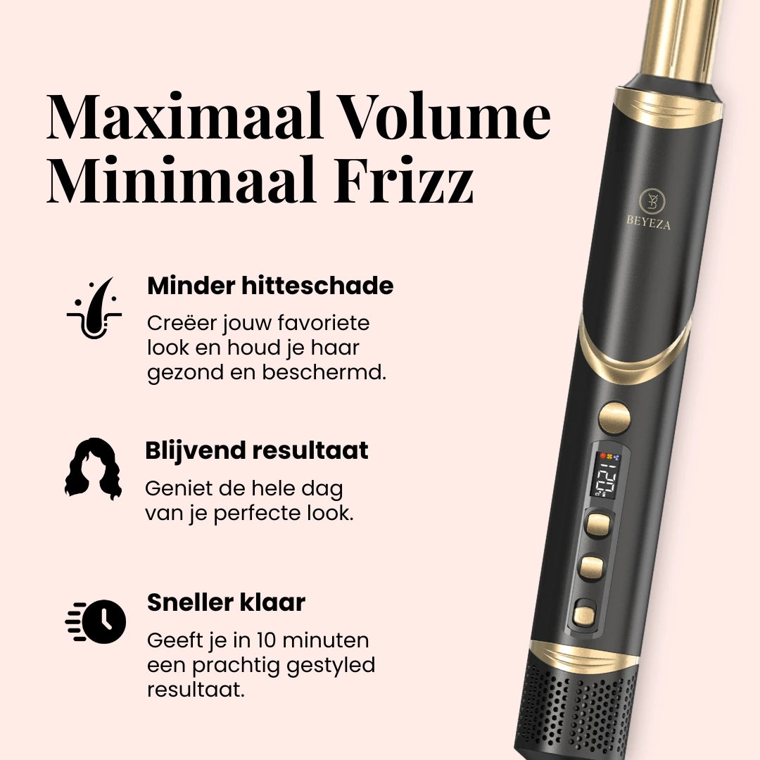 Beyeza föhnborstel en krultang in één complete stylingtool.