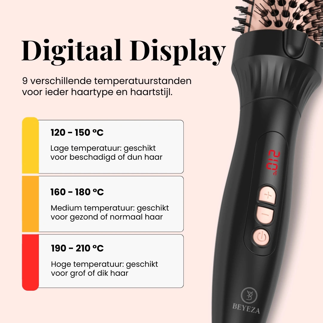 Digitale haarborstel met 10 temperatuurstanden voor elk haartype