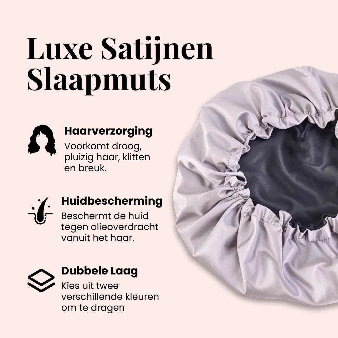 Beyeza luxe satijnen bonnet beschermt haar tegen gespleten punten.