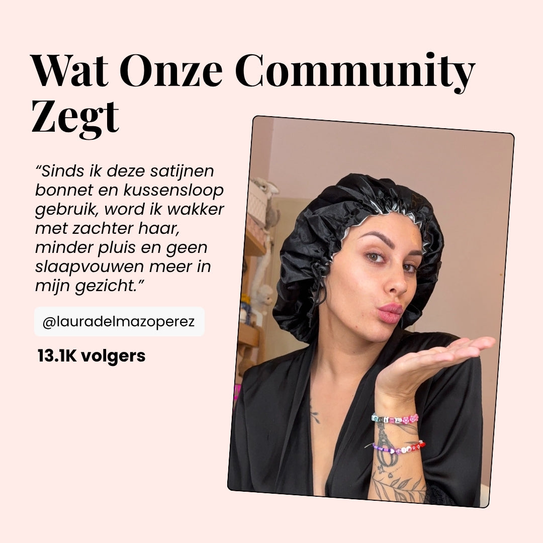Beyeza slaapmuts satijn houdt kussens schoon en huid vrij van oliën.