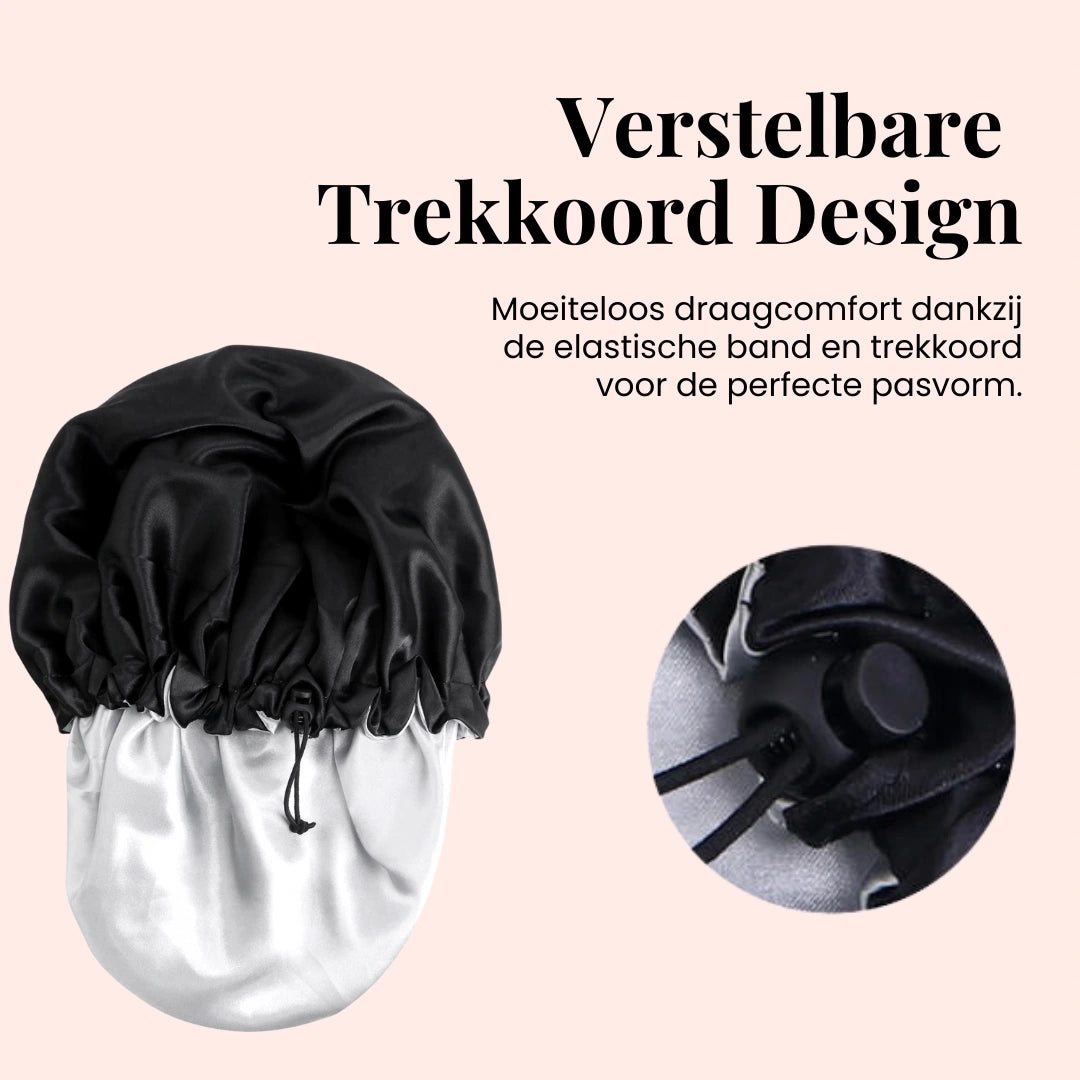 Beyeza satijnen slaapmuts met elastische band voor perfecte pasvorm.