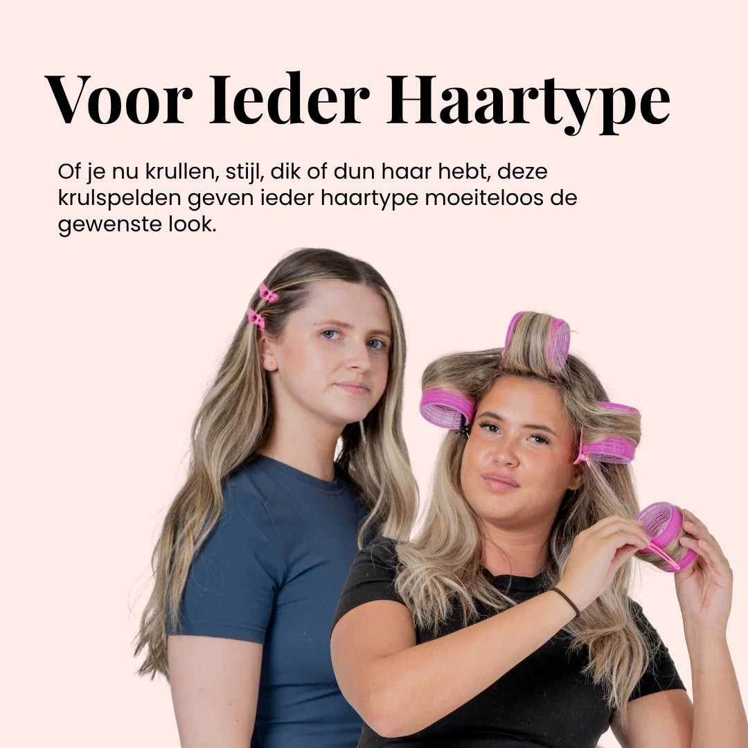 Krulspelden set met haarnet en haarkam voor langdurig volume.