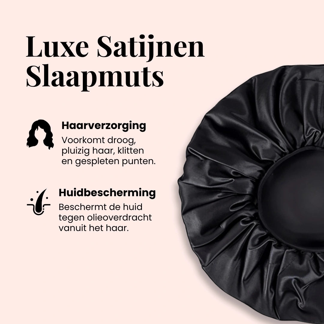 Beyeza bonnet satijn voorkomt haarbreuk en houdt jouw kapsel langer mooi