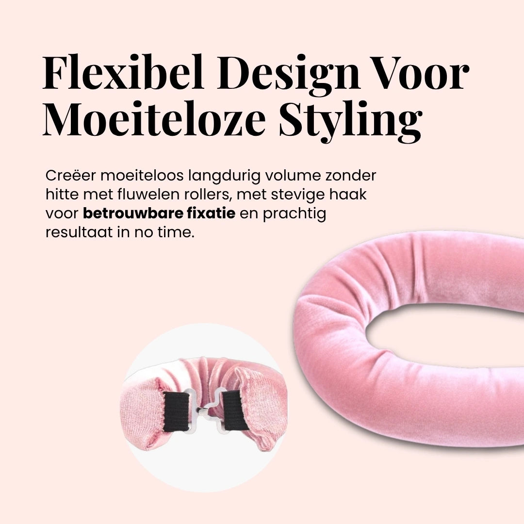 Heatless curls set met satijnen hoofddoek voor glanzend haar.