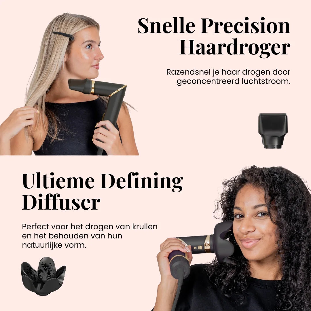 Elektrische haarstylingtool met krachtige motor en instelbare temperatuurstanden.