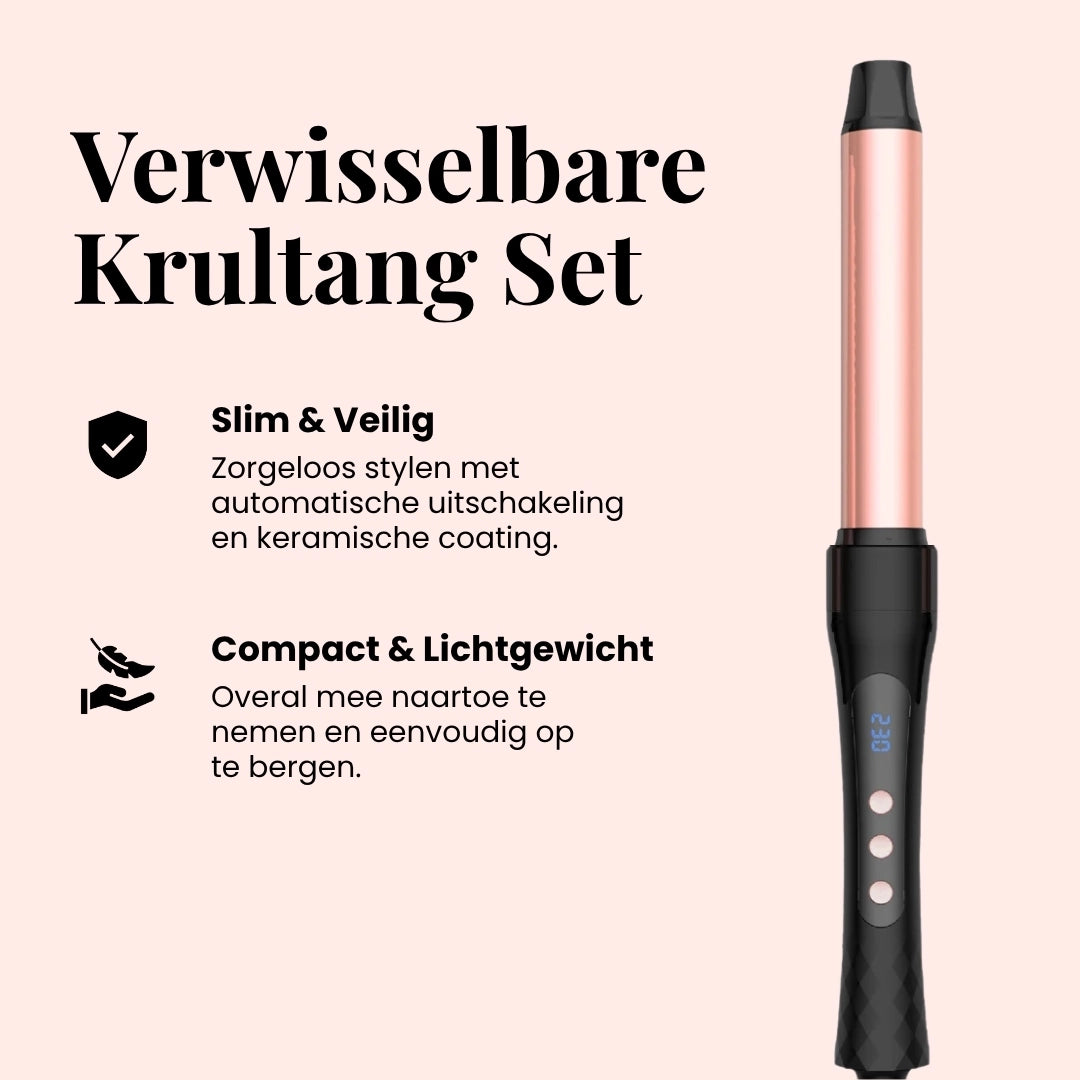 Beyeza CurlPro krultang met digitale temperatuurregeling voor elk haartype.