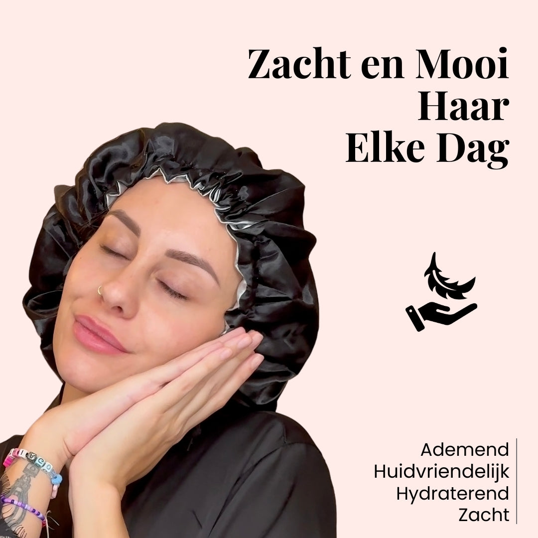 Satijnen bonnet ideaal voor afro, krullend en stijl haar.