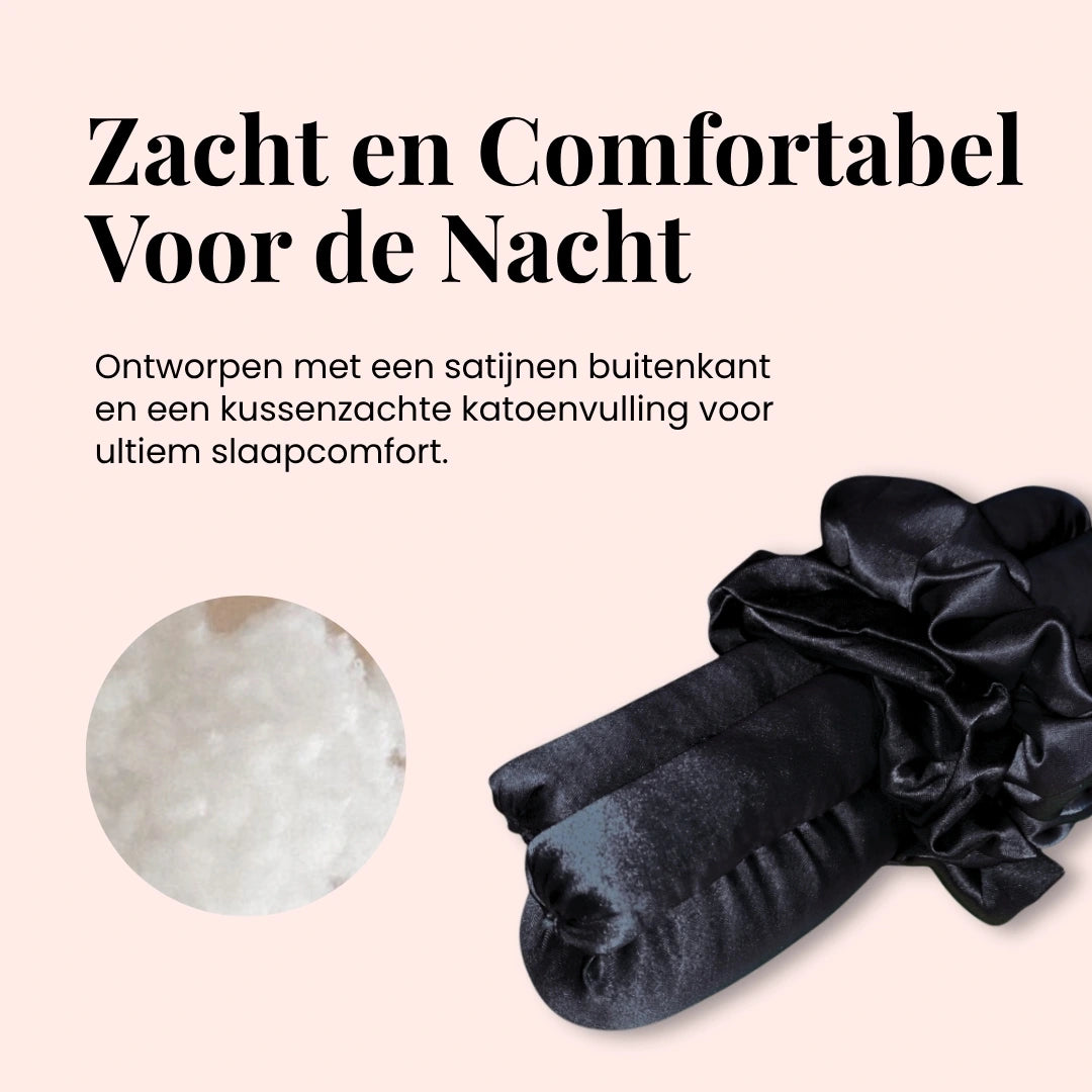 Krullen zonder krultang met luxe satijnen haarroller set