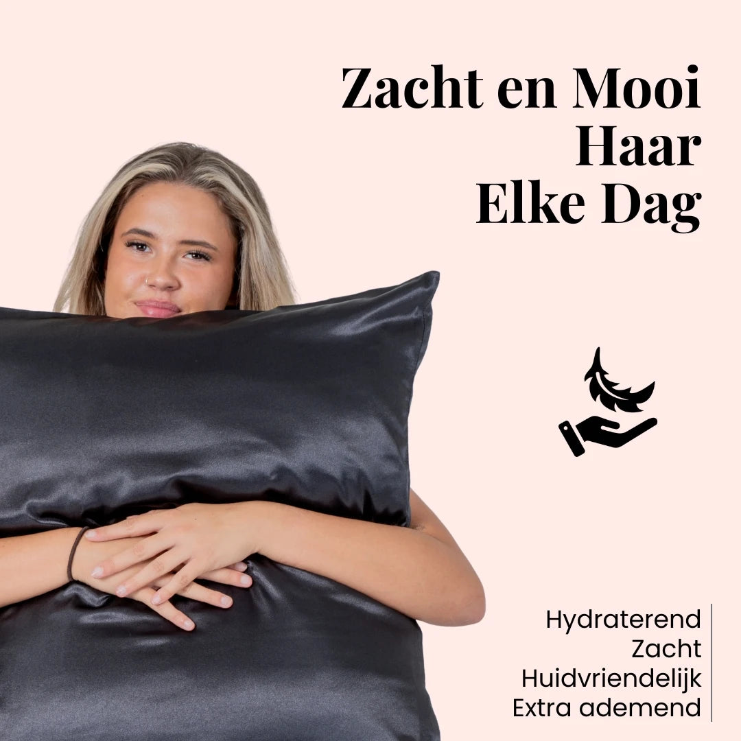 Luxe satijnen kussensloop voorkomt pluizig haar en gespleten punten