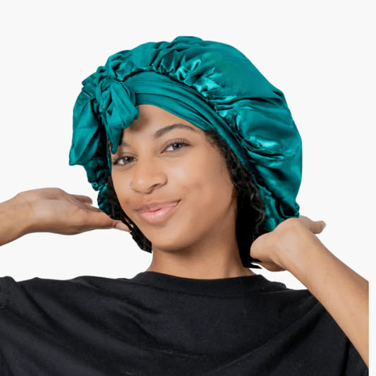 Bonnet met Striksluiting - Marineblauw & Groen