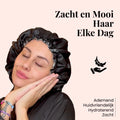 Satijnen bonnet houdt haar gehydrateerd en gezond door de nacht.