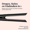 Beyeza 3-in-1 stijltang met luchtstroomtechnologie voor pluisvrij en glanzend haar.