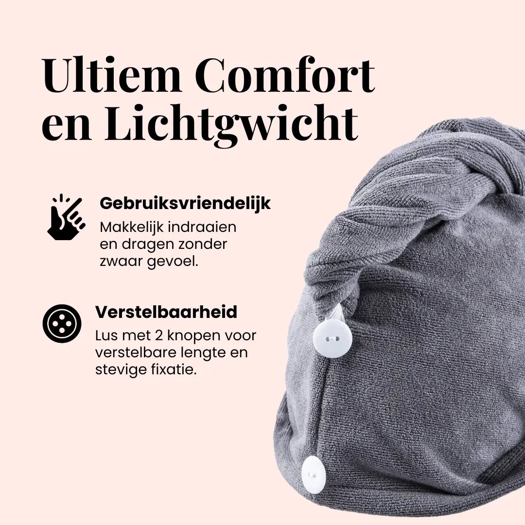 Zachte microvezel handdoek houdt je haar gezond na het douchen