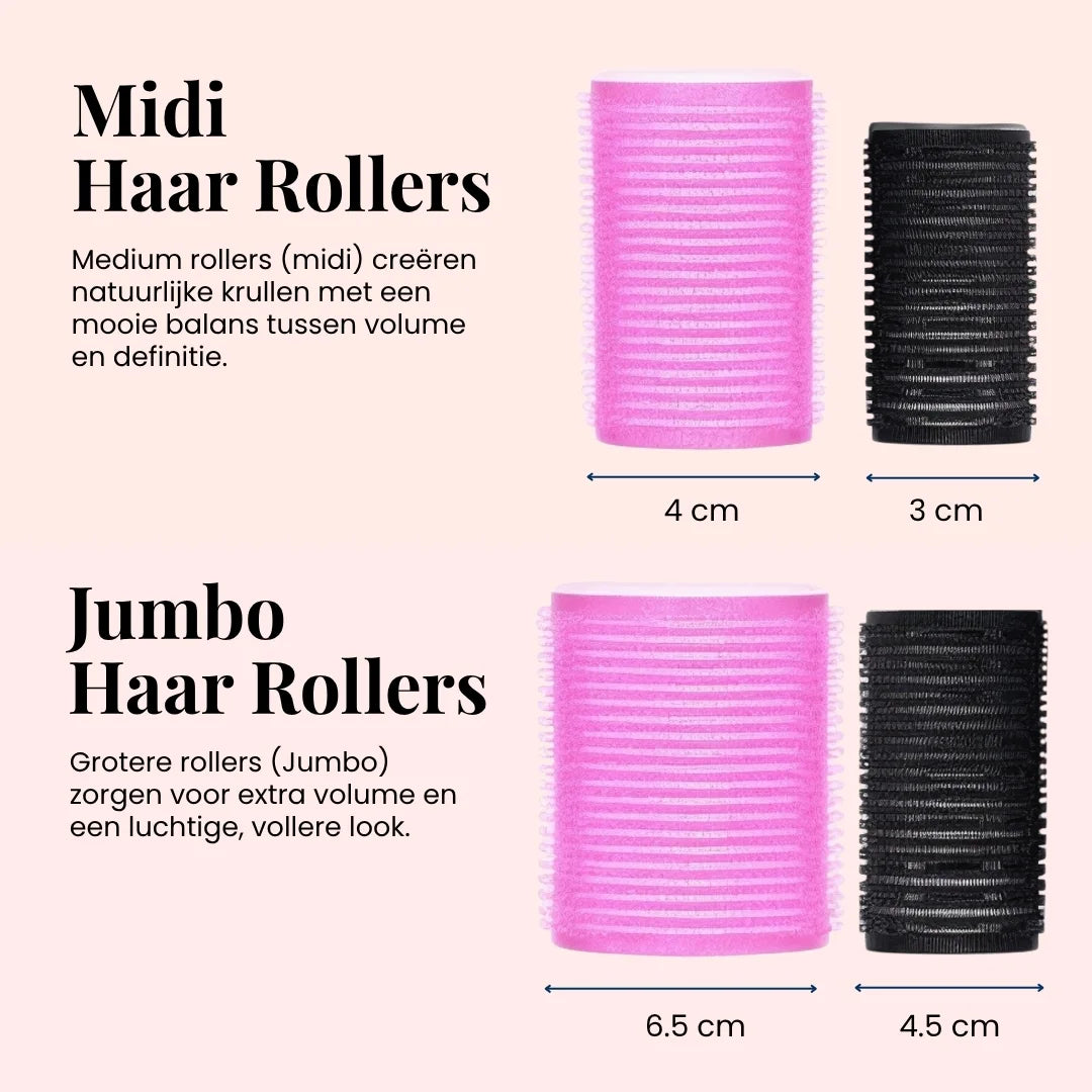 Complete haarrollers set voor natuurlijke, glanzende golven in je haar.